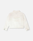 White Denim Jacket With Embroidery