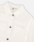 White Denim Jacket With Embroidery