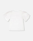 Organic Cotton Jersey Top White With Embroidery