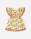 Viscose Dress White Daffodil Print