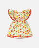 Viscose Dress White Daffodil Print