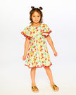 Viscose Dress White Daffodil Print