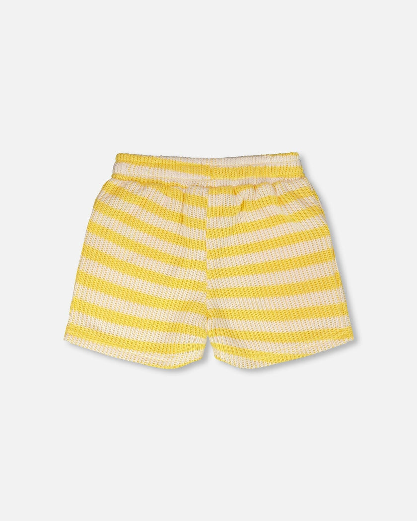 Striped Shorts Yellow And White
