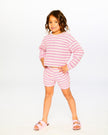 Striped Shorts Pink And White