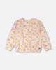 French Terry Sweatshirt Pink Printed Daisies