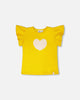 Crinkle Jersey Top Yellow