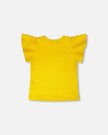 Crinkle Jersey Top Yellow
