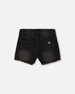 Black Denim Shorts With Embroidery