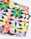 Jersey Shorts Black Printed Flowers