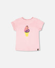 Organic Cotton Jersey Ice Cream T-Shirt Pink