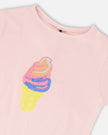 Organic Cotton Jersey Ice Cream T-Shirt Pink