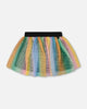 Printed Mesh Skirt Multicolored