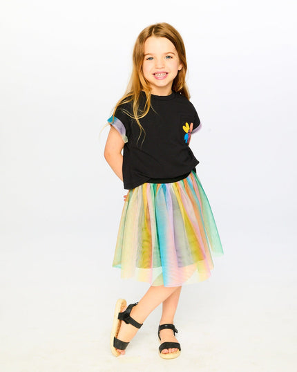 Organic Cotton And Mesh Dress Black