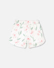 French Terry Shorts Off White Printed Flowers