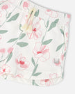 French Terry Shorts Off White Printed Flowers