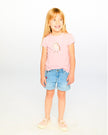 Light Blue Denim Shorts With Embroidery