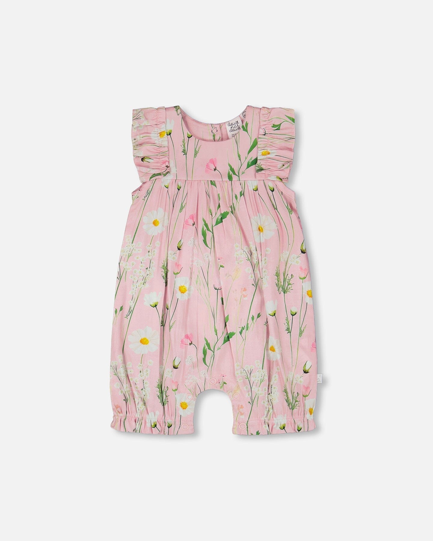 Viscose Romper Pink Printed Flowers