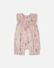 Viscose Romper Pink Printed Flowers
