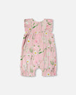 Viscose Romper Pink Printed Flowers