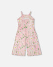 Viscose Jumpsuit Pink Printed Flowers