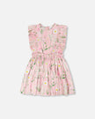 Viscose Dress Pink Printed Flowers