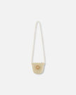 Flower Straw Purse Beige