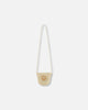 Flower Straw Purse Beige