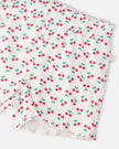 Rib Shorts White Printed Cherries
