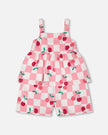 Organic Cotton Jersey Romper Pink Printed Cherries