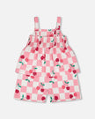 Organic Cotton Jersey Romper Pink Printed Cherries