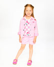 Pink Denim Jacket With Embroidered Patches