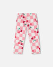 Organic Cotton Jersey Capri Pink Printed Cherries
