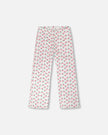 Rib Flare Leg Leggings White Printed Cherries
