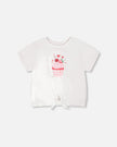 Organic Cotton Jersey T-Shirt With Tie At Waist White