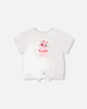 Organic Cotton Jersey T-Shirt With Tie At Waist White