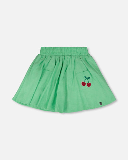 Organic Cotton Skort With Embroidery Green