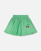Organic Cotton Skort With Embroidery Green