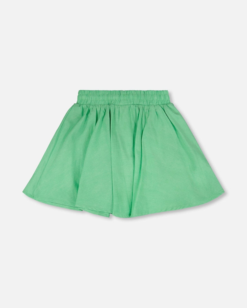 Organic Cotton Skort With Embroidery Green