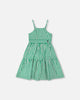 Cotton Sundress Green Stripes