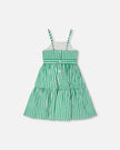 Cotton Sundress Green Stripes