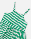 Cotton Sundress Green Stripes