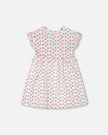 Cotton Rib Dress White Printed Cherries