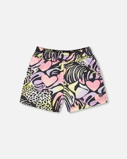 French Terry Shorts Black Multicolor
