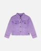 Mauve Denim Jacket With Embroidery