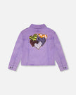 Mauve Denim Jacket With Embroidery