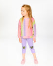 Organic Cotton Jersey Capri Mauve With Knee Screen Hearts Appliqués