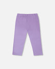 Organic Cotton Jersey Capri Mauve With Knee Screen Hearts Appliqués