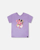 Organic Cotton Jersey T-Shirt Mauve With Sneakers