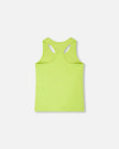 Organic Cotton Jersey Tank Top Lime Green With Screen Print
