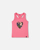 Organic Cotton Jersey Tank Top Pink With Screen Print